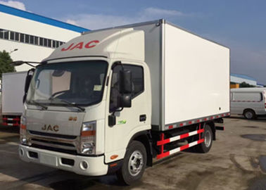 China JAC 4x2 kühlte Kasten-LKW 5 Tonnen Fiberglas-innere/äußere Wand für Tiefkühlkost fournisseur
