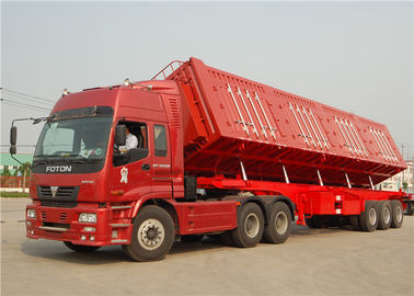 China 3 40 Tonnen der Achse 40T versehen Kipper-Anhänger-Hydrozylinder-Seiten-Kipper-Dump-Sattelschlepper mit Seiten fournisseur